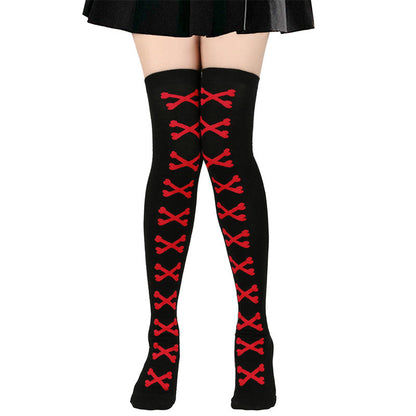 Halloween-Kniestrümpfe mit Knochenmuster (7 Paar) - image 0