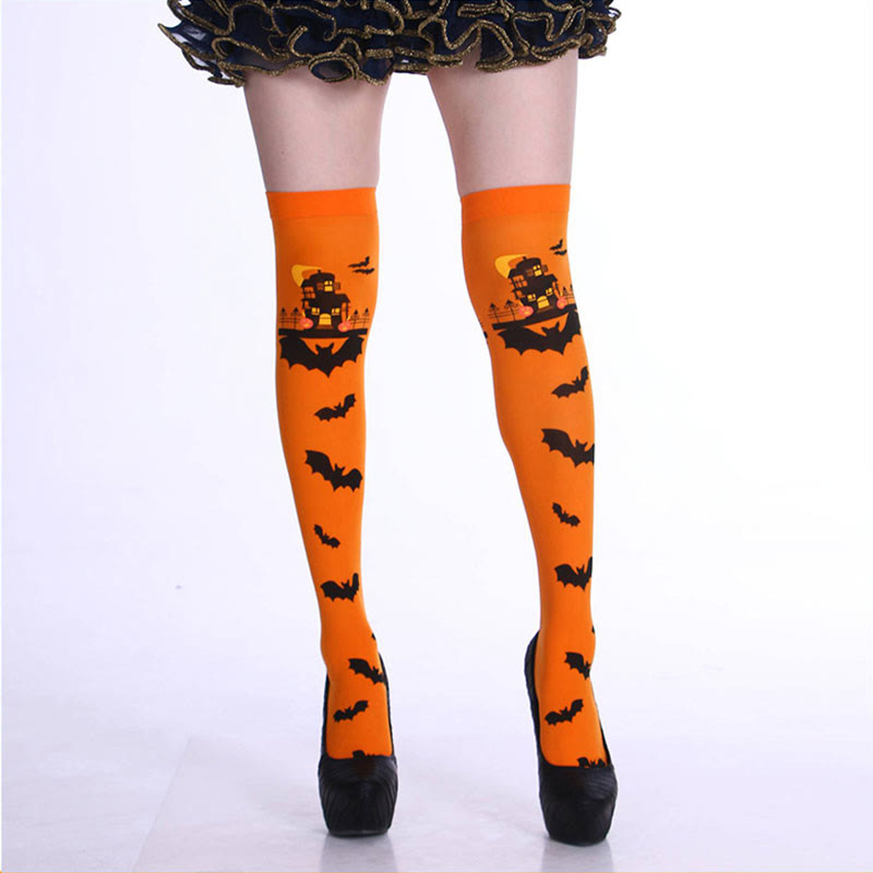 Halloween-Kniestrümpfe mit Spukfledermäusen (5 Paar) - image 3
