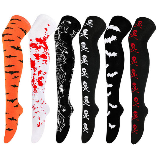 Halloween-Kniestrümpfe mit hohem Bein (6 Paar) - Mehrfarbig - EU37-40 (US4-7) - image 1