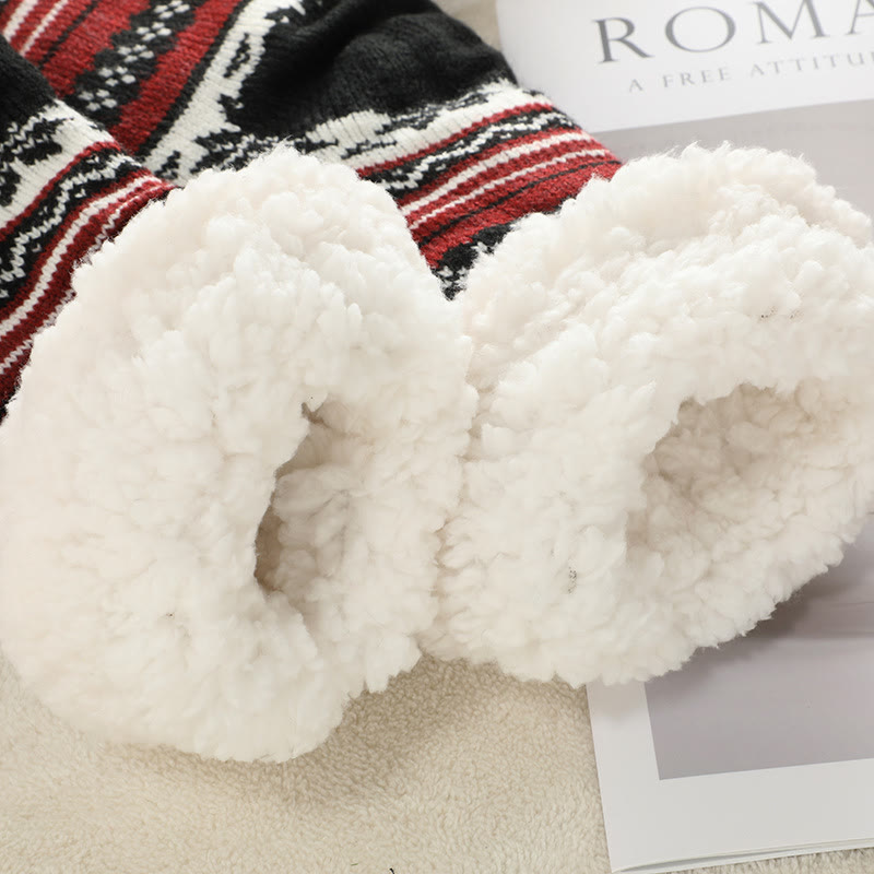 Farblich passende Hausschuhsocken mit Schneeflockenmotiv in Übergröße (2 Paar) - image 8