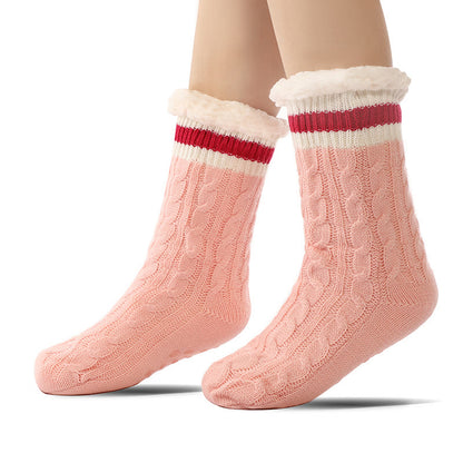 Reinfarbige Lammfell-Hausschuhsocken - Rosa - EU37-40 (US4-7) - image 5
