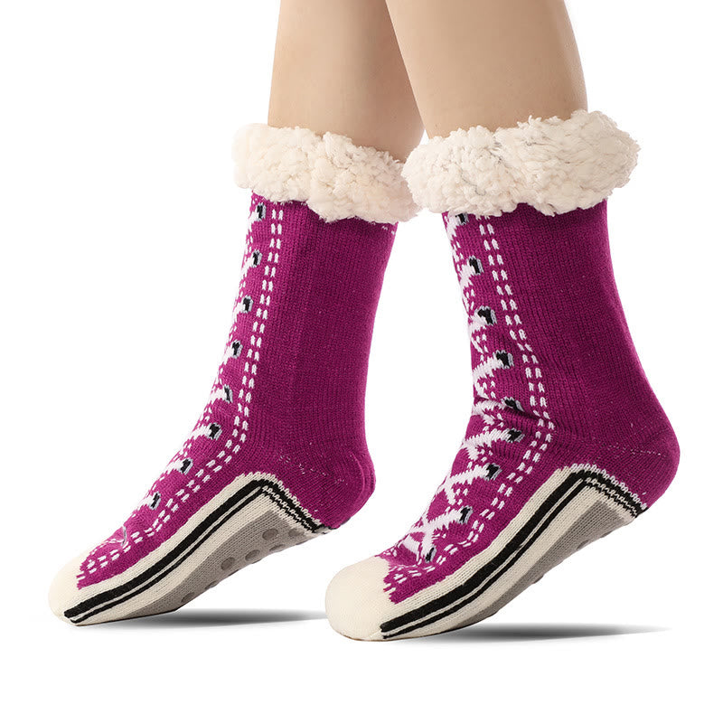Slipper-Socken mit 3D-Schnürsenkeln - Lila - EU37-40 (US4-7) - image 5
