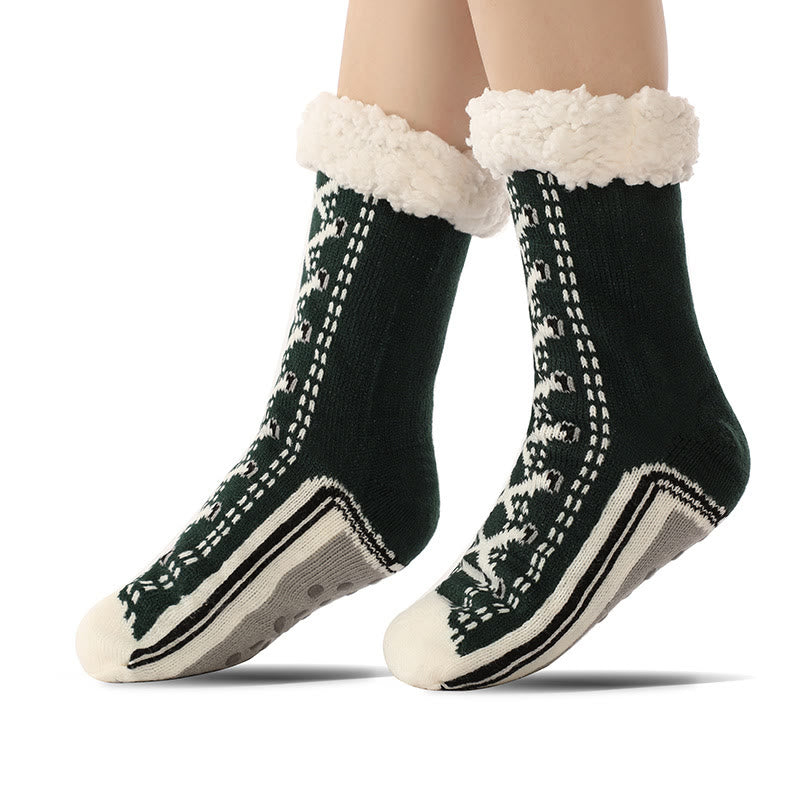 Slipper-Socken mit 3D-Schnürsenkeln - Schwarz - EU37-40 (US4-7) - image 1