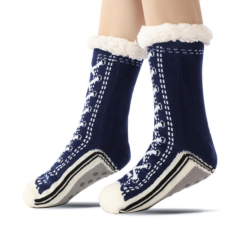 Slipper-Socken mit 3D-Schnürsenkeln - Marineblau - EU37-40 (US4-7) - image 3