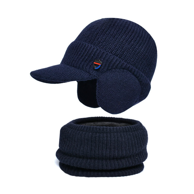 Warmer Ohrenschützer-Mützenschal 2-in-1-Set - Marineblau - Einheitsgröße - image 12