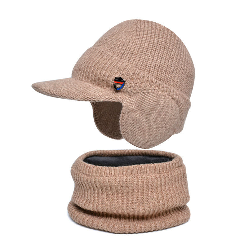 Warmer Ohrenschützer-Mützenschal 2-in-1-Set - Khaki - Einheitsgröße - image 8