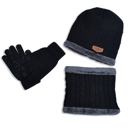 Winter Warme Handschuhe Beanie Schal 3 In 1 Set - Schwarz - Einheitsgröße - image 6