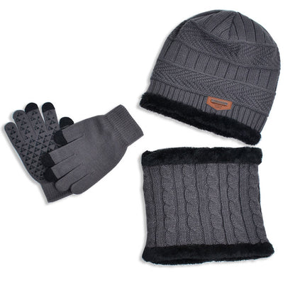Winter Warme Handschuhe Beanie Schal 3 In 1 Set - Grau - Einheitsgröße - image 9