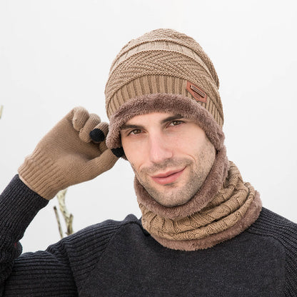 Winter Warme Handschuhe Beanie Schal 3 In 1 Set