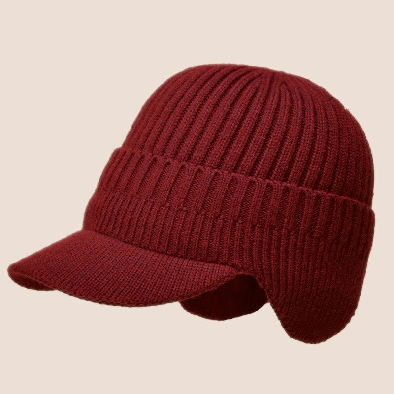  Warmer Beanie-Mützenwärmer mit Ohrenklappen - Wein - Einheitsgröße - image 8