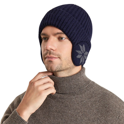 Beanie-Mützenwärmer mit Schneeflocken-Ohrenklappen