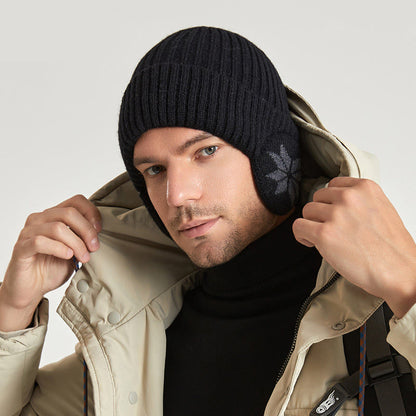 Beanie-Mützenwärmer mit Schneeflocken-Ohrenklappen