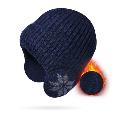 Beanie-Mützenwärmer mit Schneeflocken-Ohrenklappen
