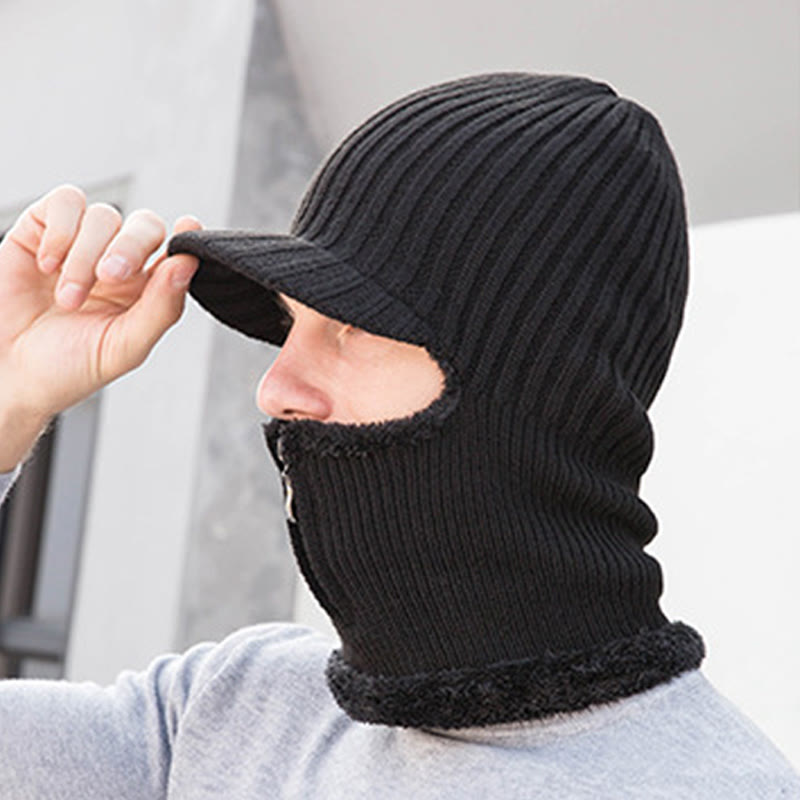 2-in-1-Set mit Beanie-Handschuhen und Reißverschluss