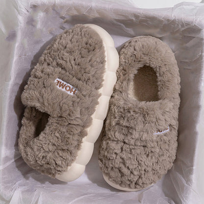 Hausschuhe in Übergröße mit dicker Sohle und einfarbiger Sohle - Kaffee - EU43-44 (US9-10) - image 6