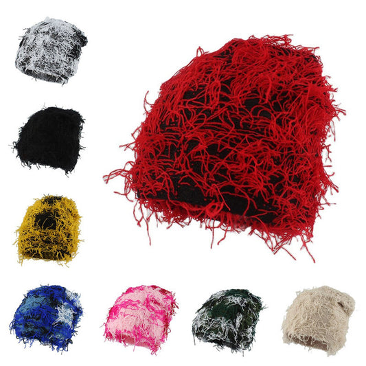 Unisex-Strickmütze mit flauschiger Beanie in Übergröße