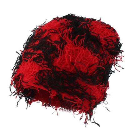 Unisex-Strickmütze mit flauschiger Beanie in Übergröße - Wein - Einheitsgröße - image 7