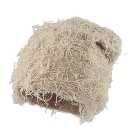 Unisex-Strickmütze mit flauschiger Beanie in Übergröße - Beige - Einheitsgröße - image 6