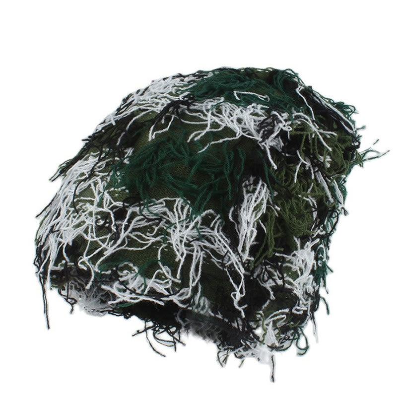 Unisex-Strickmütze mit flauschiger Beanie in Übergröße - Armeegrün - Einheitsgröße - image 3