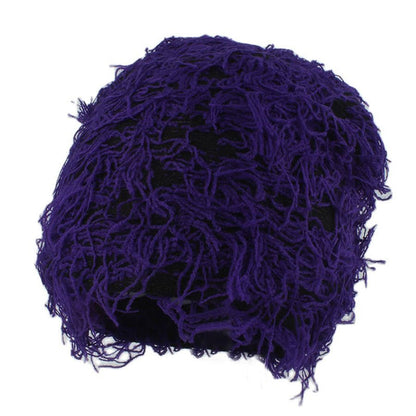 Unisex-Strickmütze mit flauschiger Beanie in Übergröße - Lila - Einheitsgröße - image 9