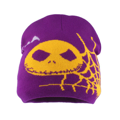 Beanie mit Geistergesicht und Spinnennetz in Übergröße - Lila - Einheitsgröße - image 5
