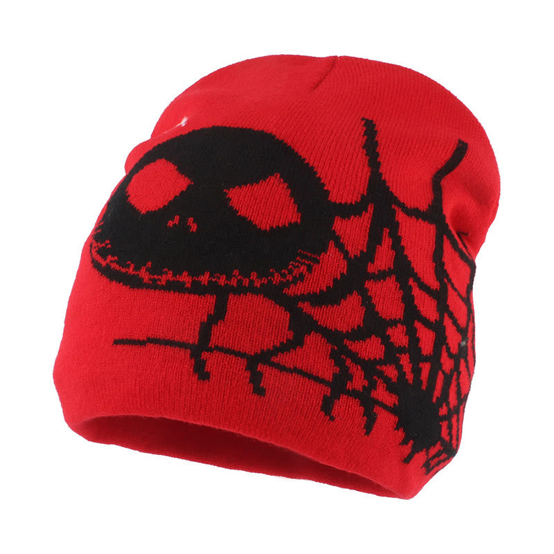 Beanie mit Geistergesicht und Spinnennetz in Übergröße - image 3