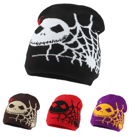 Beanie mit Geistergesicht und Spinnennetz in Übergröße - image 0