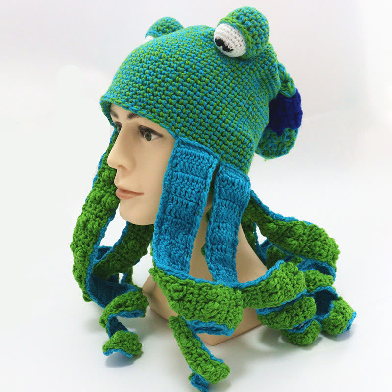 Bunte Oktopus-Tentakel-Mütze in Übergröße - Grün - Einheitsgröße - Hut - image 14