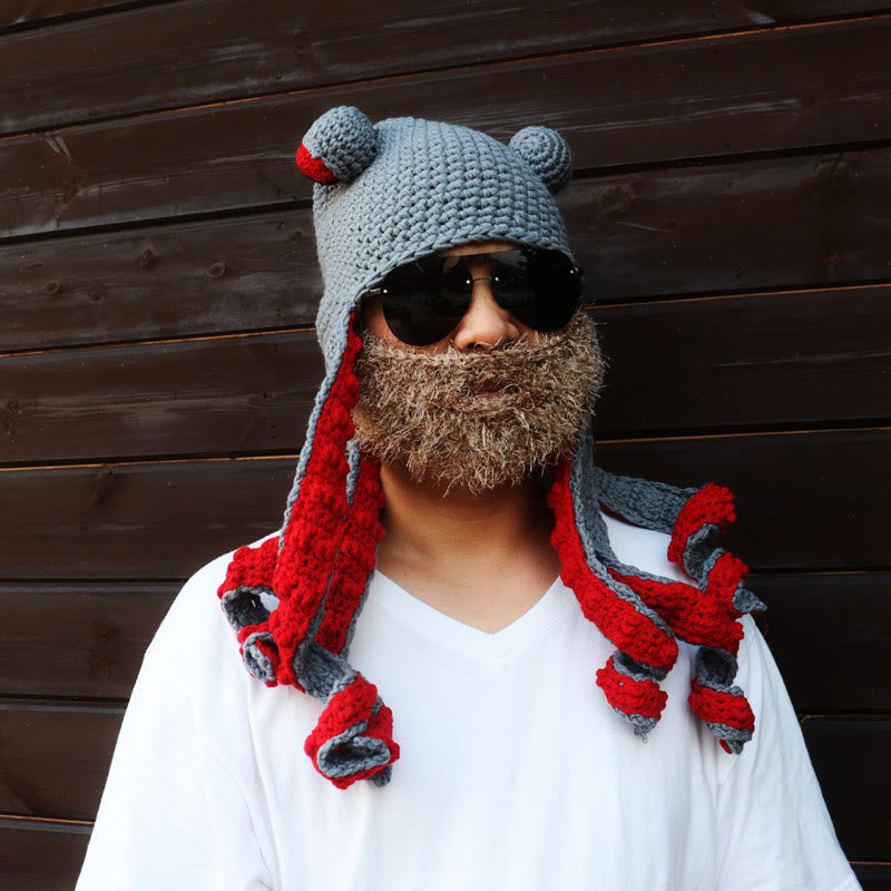 Bunte Oktopus-Tentakel-Mütze in Übergröße - Grau - Einheitsgröße - Hut + Sonnenbrille + Bart - image 10
