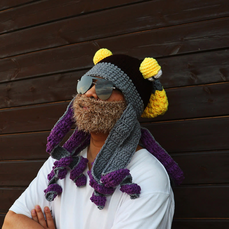 Bunte Oktopus-Tentakel-Mütze in Übergröße - Lila - Einheitsgröße - Hut + Sonnenbrille + Bart - image 11