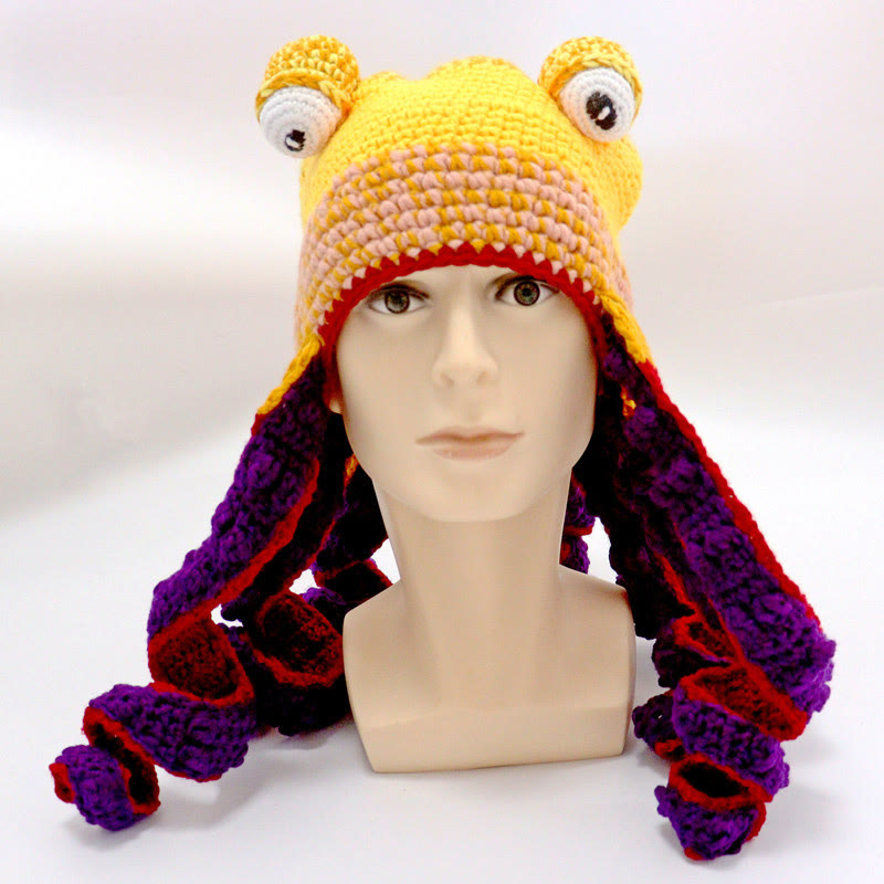 Bunte Oktopus-Tentakel-Mütze in Übergröße - Hellgelb - Einheitsgröße - Hut - image 16