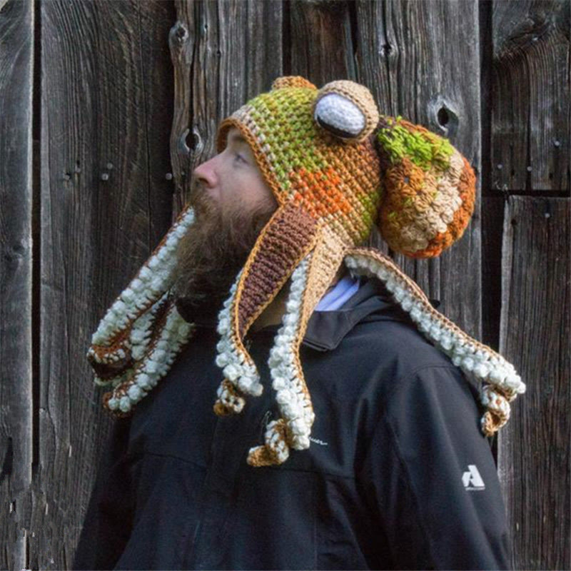 Lustige Oktopus-Mütze in Übergröße - Khaki - Einheitsgröße - image 5