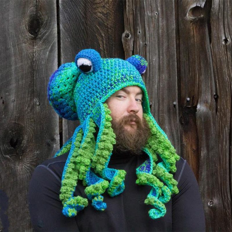 Lustige Oktopus-Mütze in Übergröße - Grün - Einheitsgröße - image 1