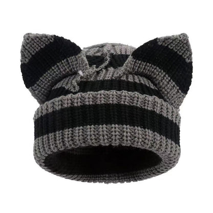Süße lustige Beanie mit Katzenohren in Übergröße
