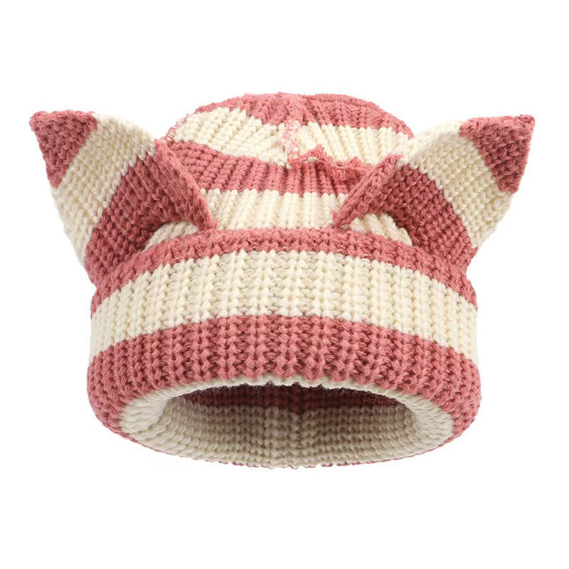 Süße lustige Beanie mit Katzenohren in Übergröße - Rosa - M - image 4