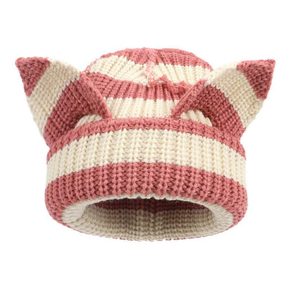 Süße lustige Beanie mit Katzenohren in Übergröße - Rosa - M - image 4