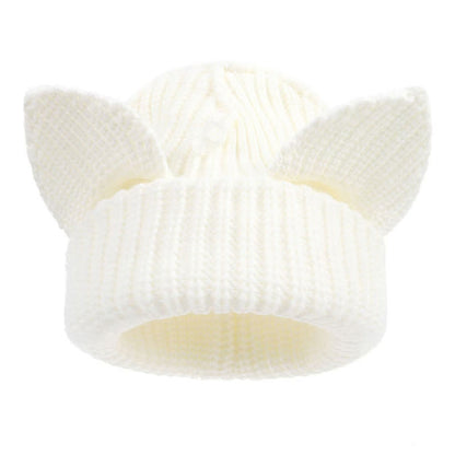 Süße lustige Beanie mit Katzenohren in Übergröße - Weiß - M - image 7