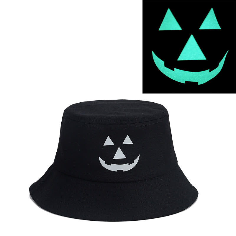 Plus Size Bucket Hat mit nachtleuchtendem Horror-Ausdruck - D - Einheitsgröße - image 3