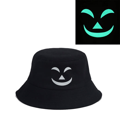 Plus Size Bucket Hat mit nachtleuchtendem Horror-Ausdruck - C - Einheitsgröße - image 2