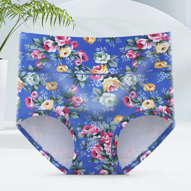 Weiche Slips mit Blumenmuster (5er-Pack) - Blau - 6XL - image 10