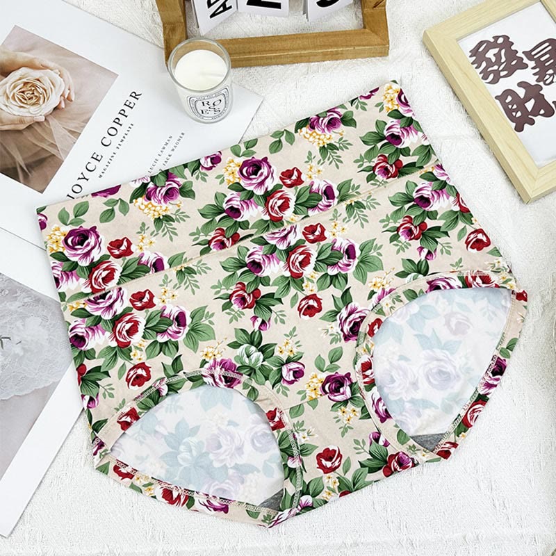 Weiche Slips mit Blumenmuster (5er-Pack) - Aprikose - 6XL - image 6