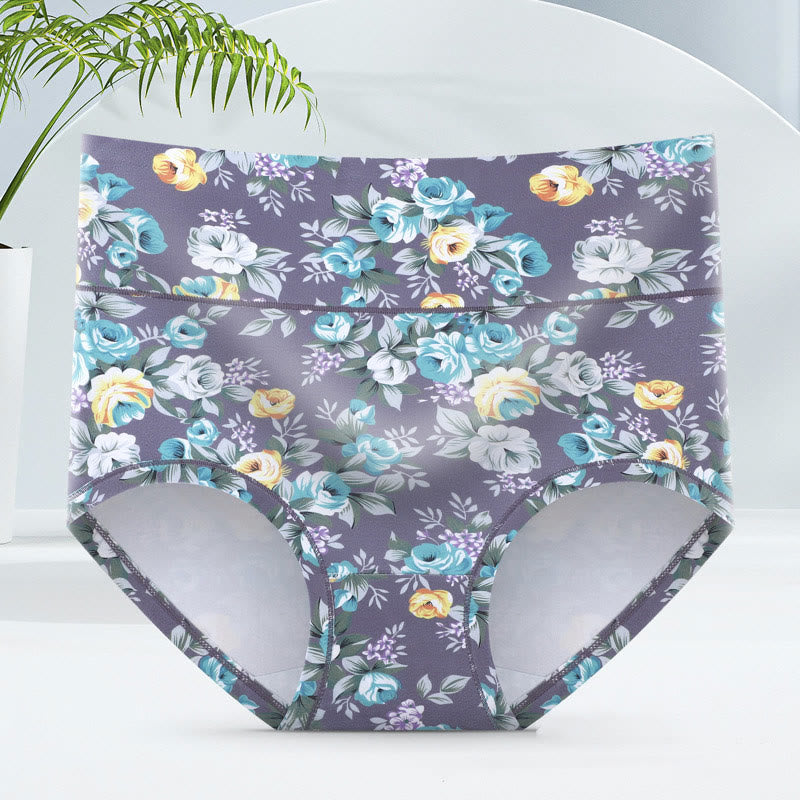 Weiche Slips mit Blumenmuster (5er-Pack) - Lila - 6XL - image 9