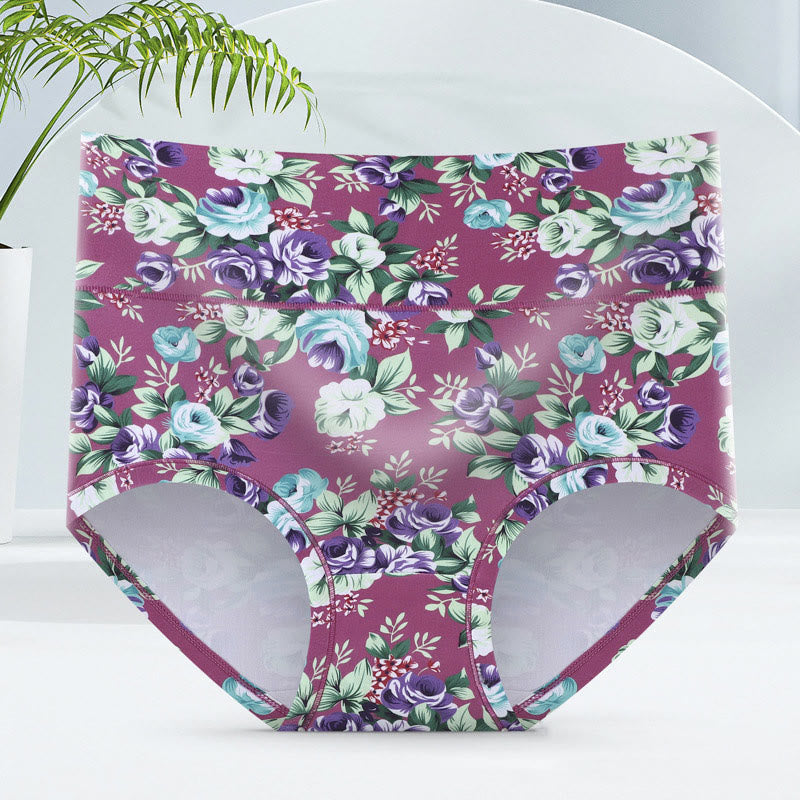 Weiche Slips mit Blumenmuster (5er-Pack) - Rose - 6XL - image 14
