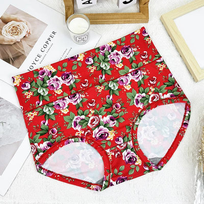 Weiche Slips mit Blumenmuster (5er-Pack) - Rot - 6XL - image 12