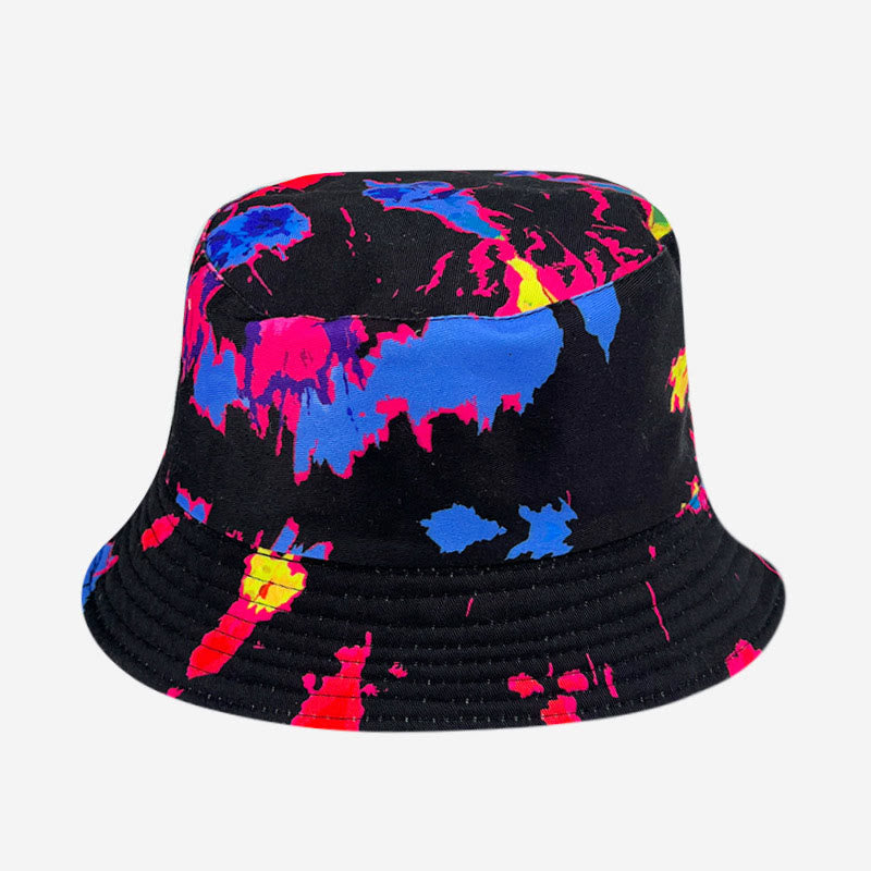 Blau-lilafarbener Fischerhut in Batikoptik in Übergröße - B - Einheitsgröße - image 1