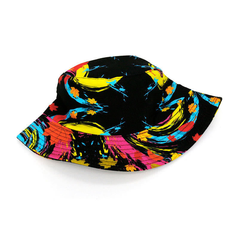 Plus Size Bucket Hat mit Blätter-Batikmuster - B - Einheitsgröße - image 1