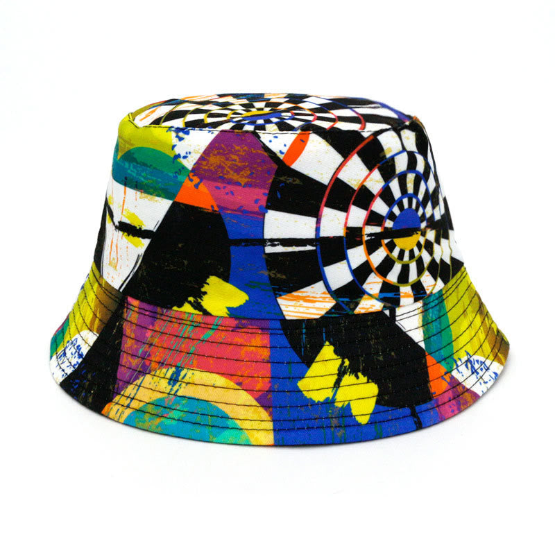 Plus Size Bucket Hat mit Blätter-Batikmuster - C - Einheitsgröße - image 2