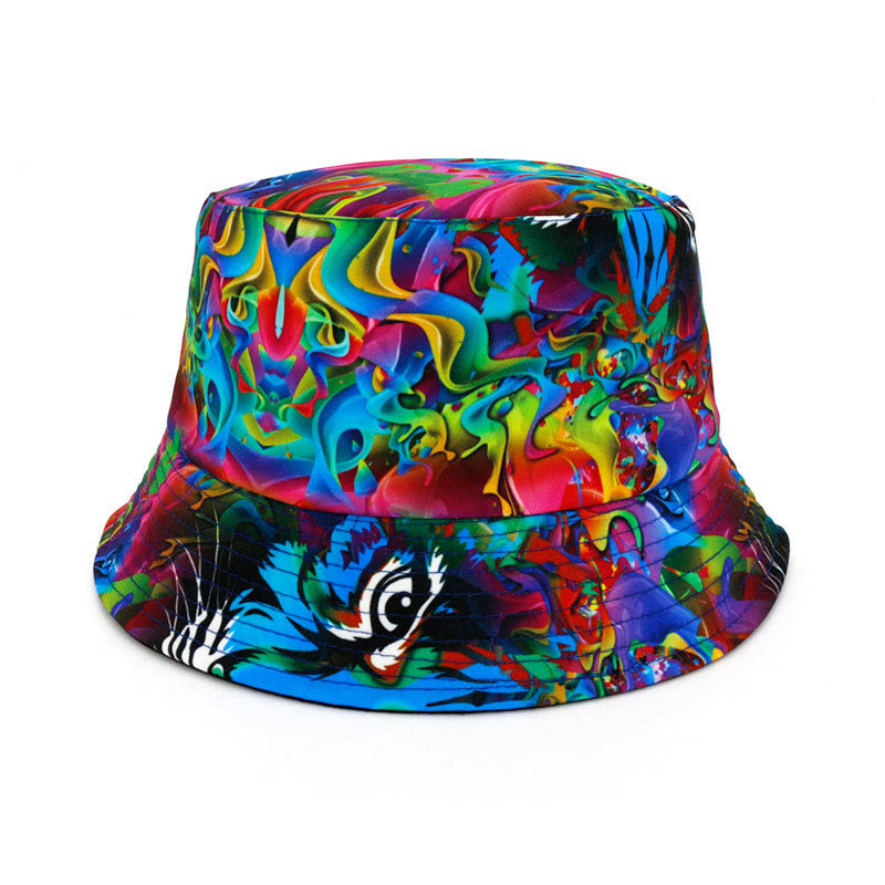 Plus Size Bucket Hat mit Blätter-Batikmuster - E - Einheitsgröße - image 4