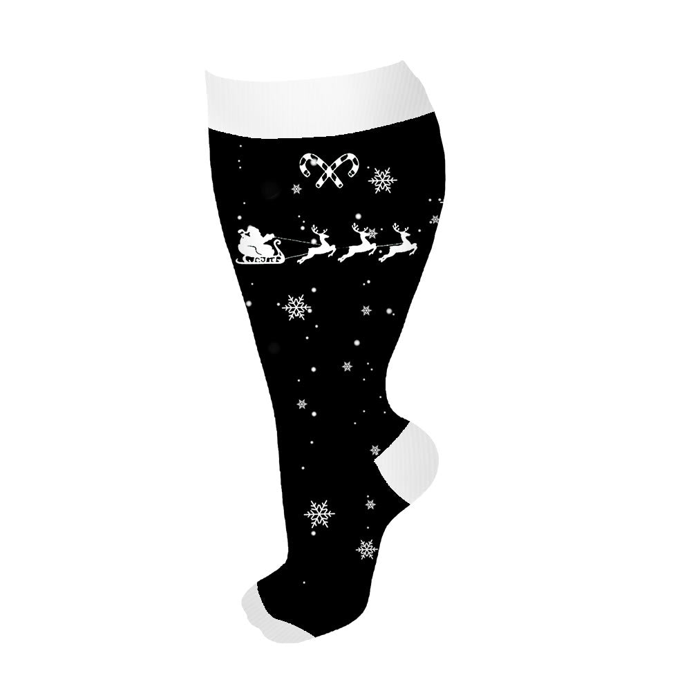 Kompressionsstrümpfe „Candy Cane Elk“ in Übergröße (3 Paar) - Schwarz - 4XL - image 11