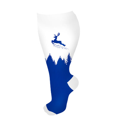 Elch-Kompressionsstrümpfe in Übergröße (3 Paar) - Blau - 4XL - image 8